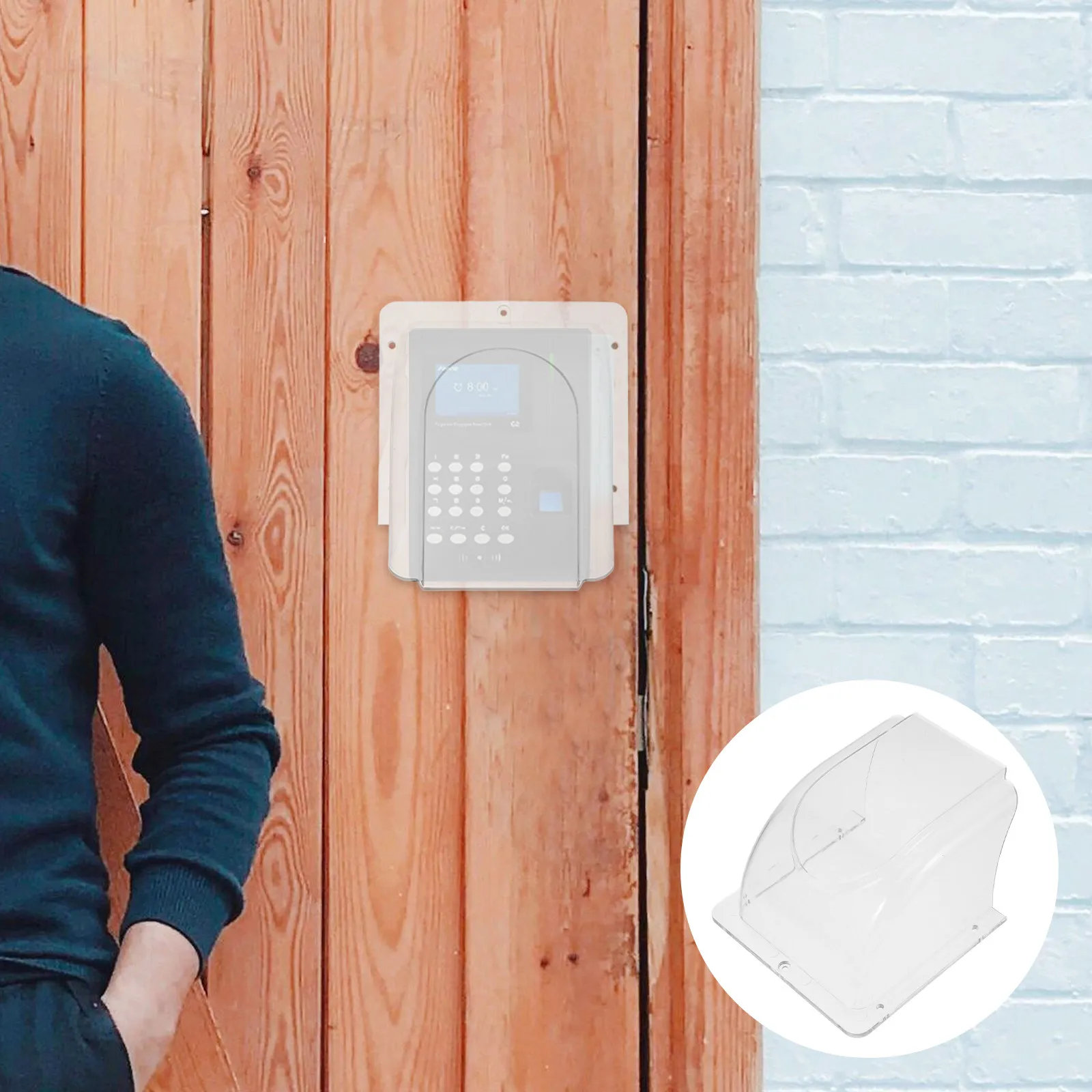 

PVC Doorbell Cover Waterproof Rainproof Outdoor Protective Cover for Access Control Keypad Fingerprint Device Time Attendance