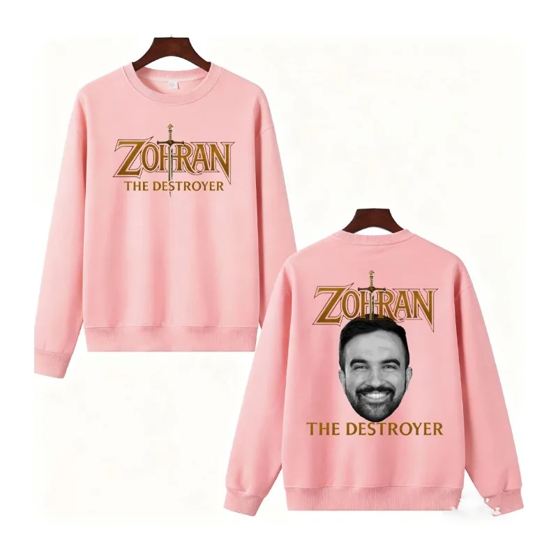 Zohran The Destroyer Mamdani for New York parodia divertida Sudadera con capucha cuello redondo ropa de calle Casual moda cómoda Sudadera térmica Tops