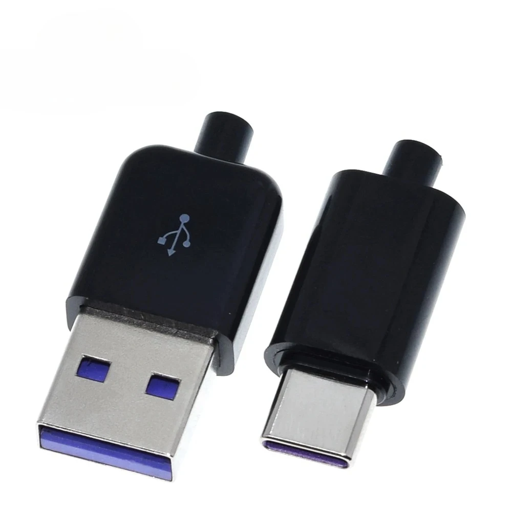 65W 5A Fast Charge Type-C USB Male Connector Welding With 6Pin PCB + Type A Male 6 Pin USB DIY OTG Data Charge Cable Accessories