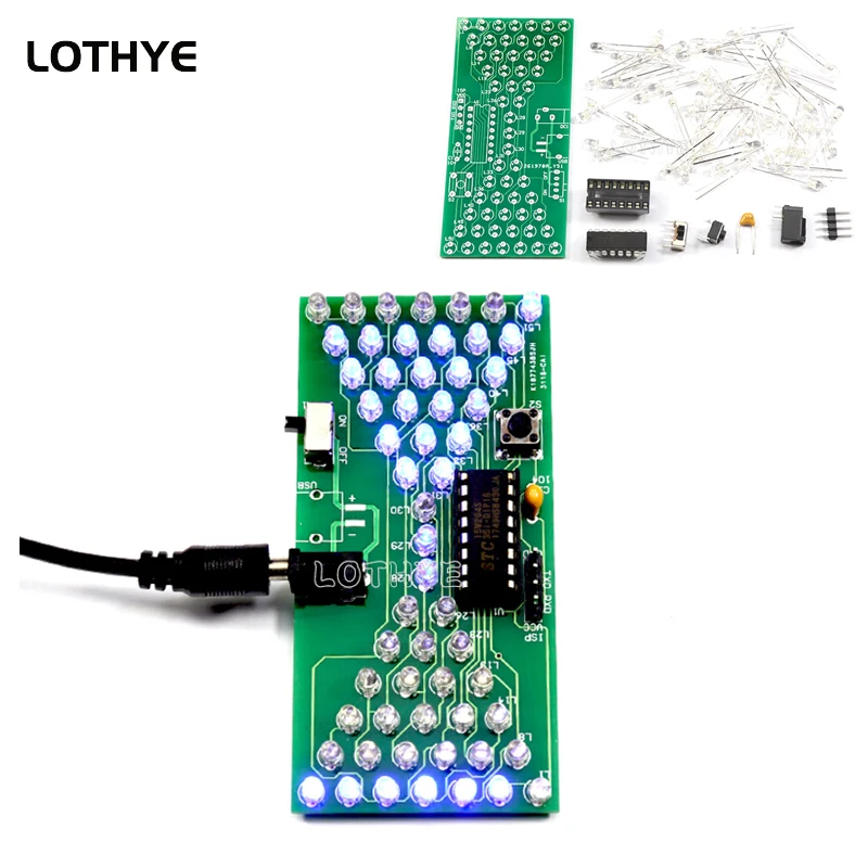 Elektroniczny elektroniczny klepsydra elektroniczny zestaw zrób to sam 5V dioda emitująca światło zabawa spawanie elektroniczne DIY umiejętności akcesoria treningowe