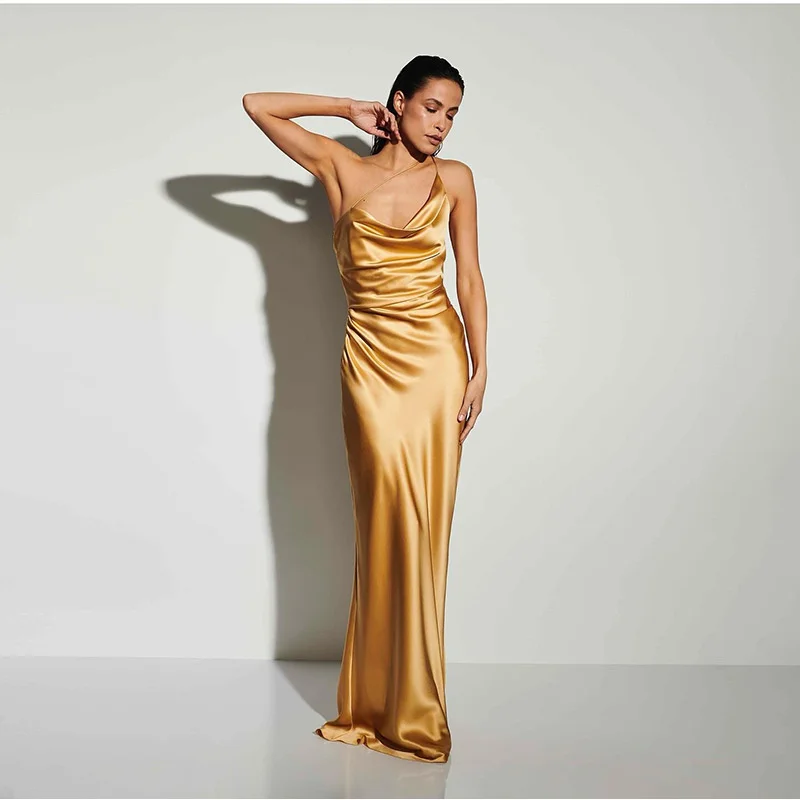 

Атласное облегающее платье с открытой спиной и рюшами на бретельках, длинное облегающее платье, сексуальное мини-платье в стиле пляжного отдыха