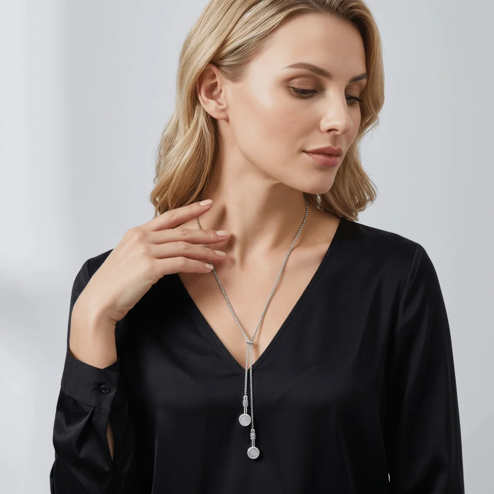 Metal Earbuds Pendant Adjustable Lightweight Earphone Shaped Necklace Stylish Creative Design Long Sweater Chain Daily Wear
