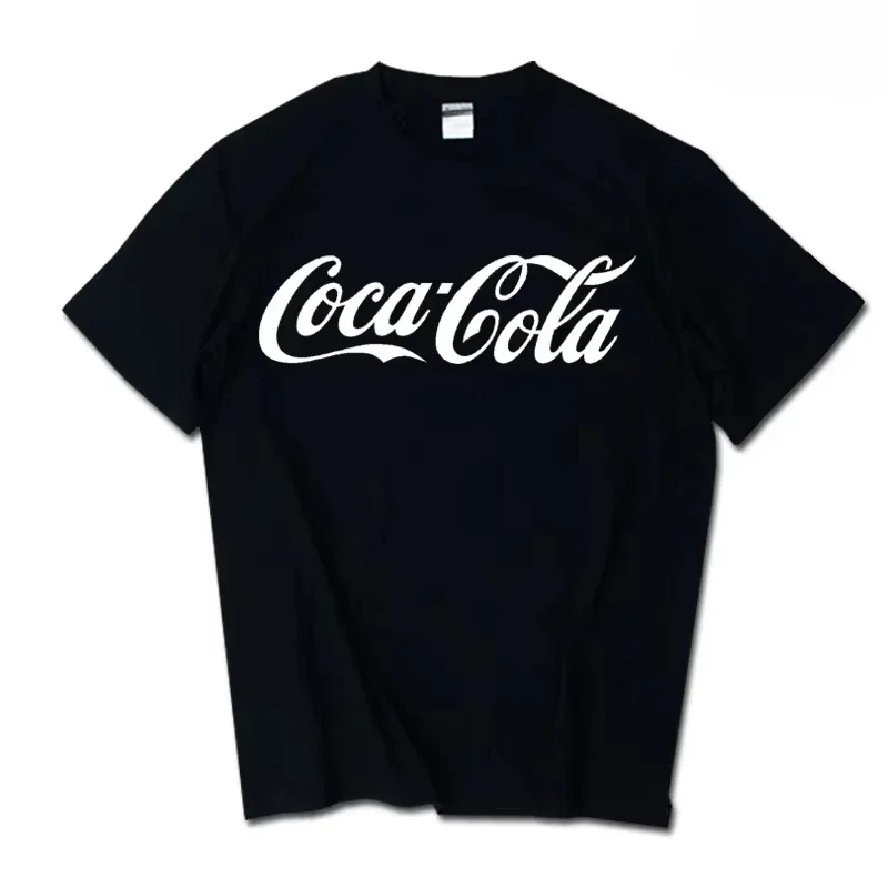 Klassisches Coca-Cola-Logo-Print-T-Shirt für Herren und Damen, lässig, locker, aus Baumwolle, kurzärmelig, Retro-Streetwear, Unisex-Oberteile – Detail 9