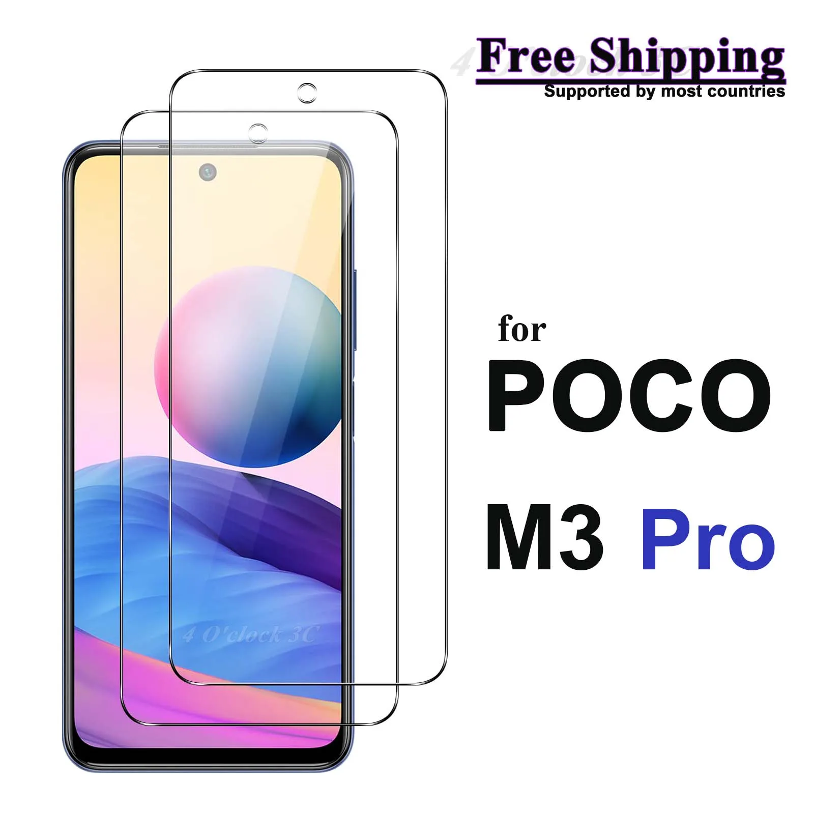 

For POCO M3 Pro Xiaomi Screen Protector Tempered Glass Crystal Mica 9H Protective HD Clear Transparent Anti Scratch