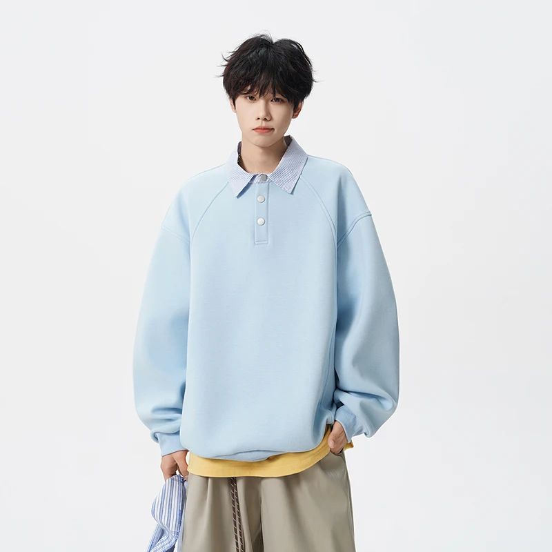 

Two Loose Pullover Hoodies for Spring and Autumn Vacation American Lapel School Style Two Hoodies for Spring and Autumn Vacation