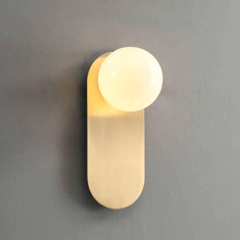 Nordic cobre arandela luxo golded moderna sala de estar wall-mounted lâmpadas corredor varanda bola de vidro quarto bedsid luzes led