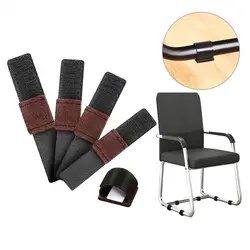 Office Chair Leg Felt Pads Covers Non-Slip Hook and Loop Fasteners Chair Feet Wrap Pads Protectors Hardwood Floor Glides