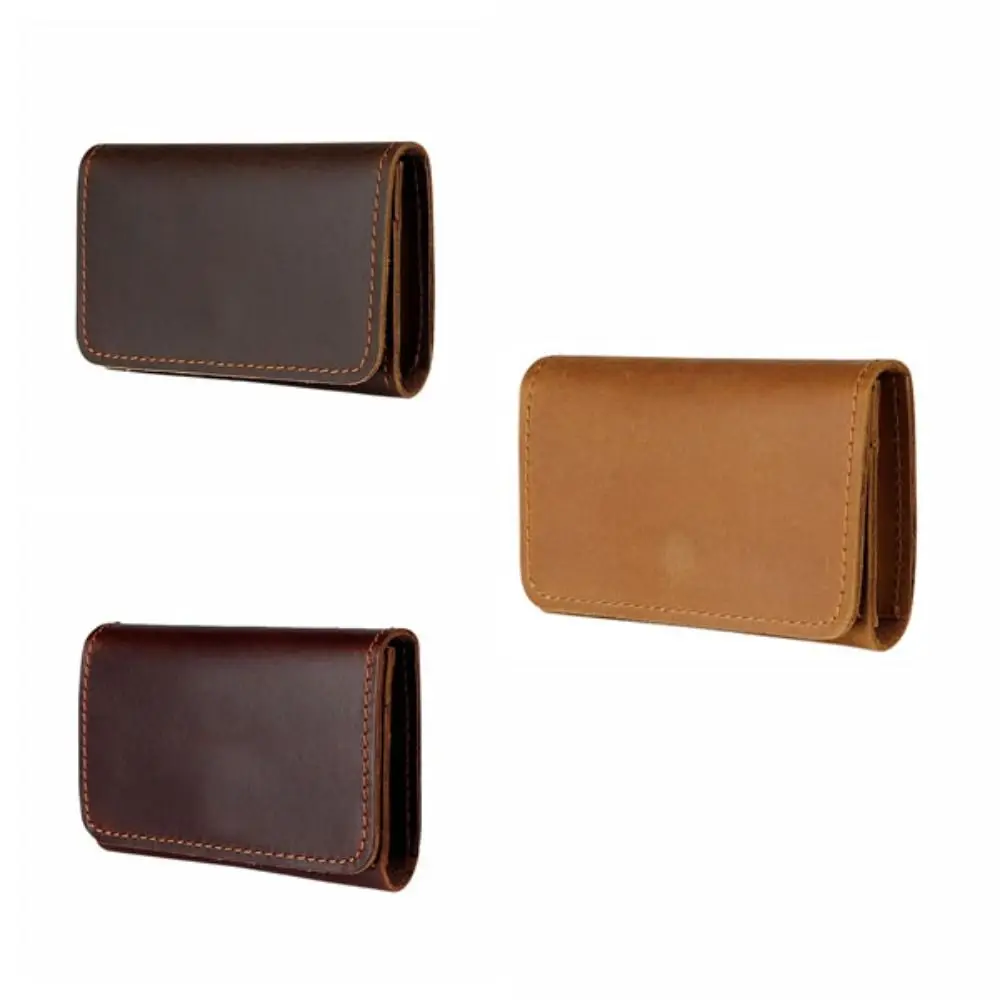 Casual Leather PU Cowhide Short Wallet Solid Color Korean Style Men Short Wallet Small Coin Purse Card Holder Business