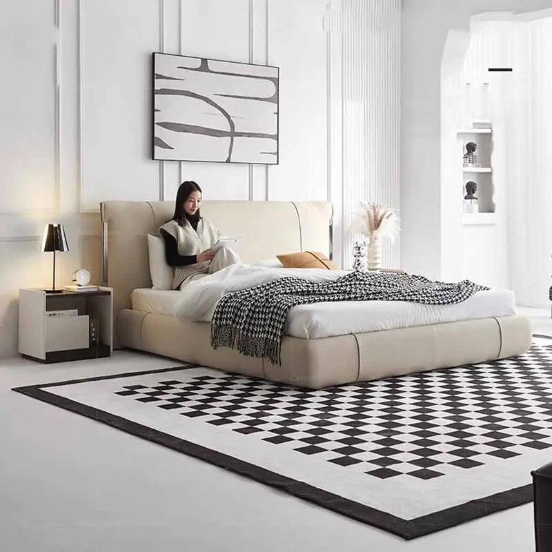Unique Elegant Double Bed Banquette Cushioned Luxury Lounges Storage Bed Headboards Lounges Cama De Casal Bedroom Furniture