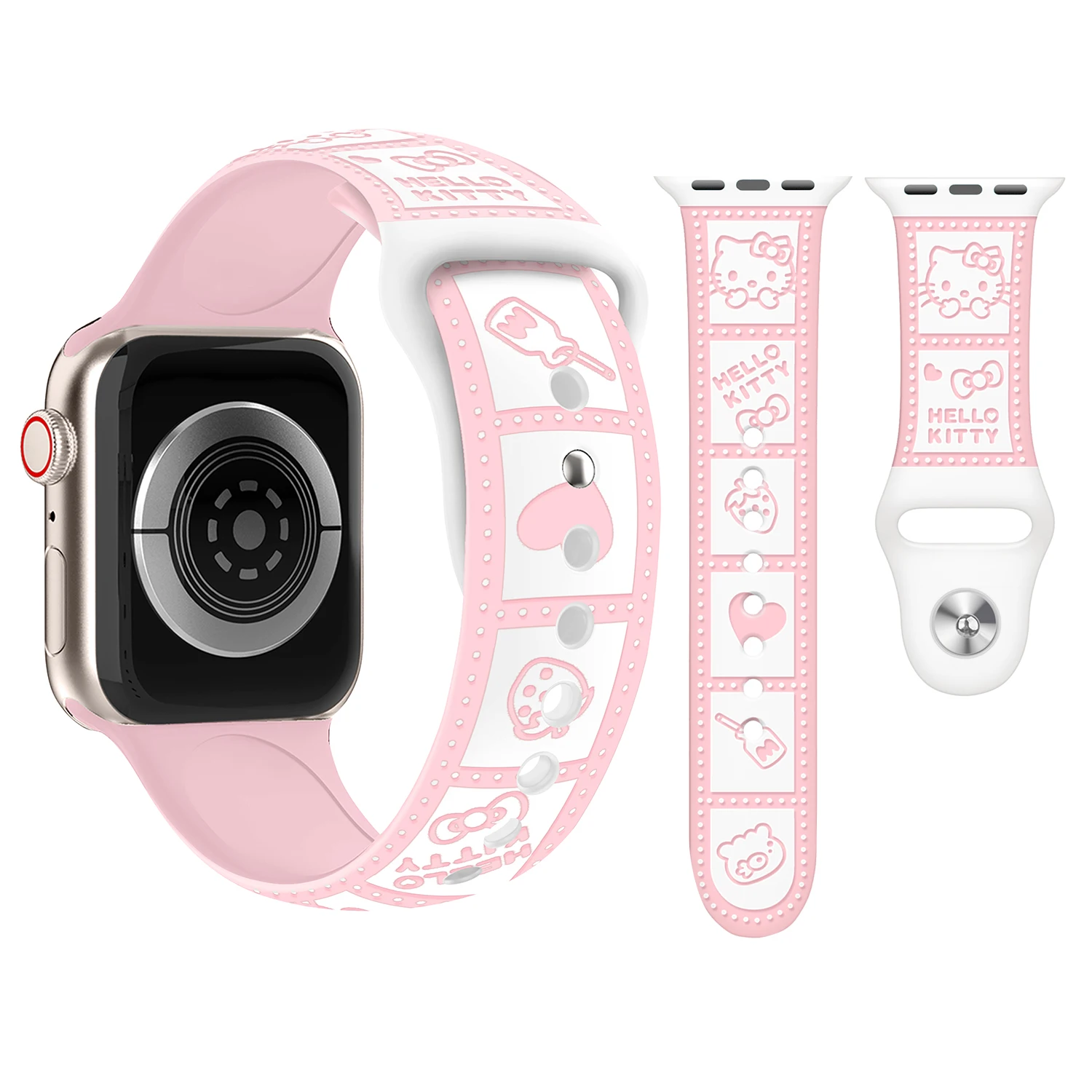 Симпатичный силиконовый ремешок для Apple Watch 38/40/41/49/46/45/44/42, женский ремешок для IWatch, полнодиапазонный ремешок