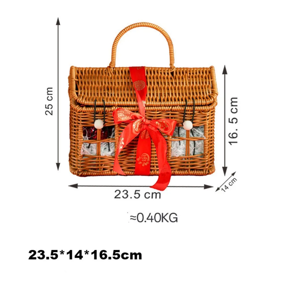 Multistyles Imitation Rattan Fruit Plate Retro Woven Handheld Storage Creative House Creative Household Storage Baskets