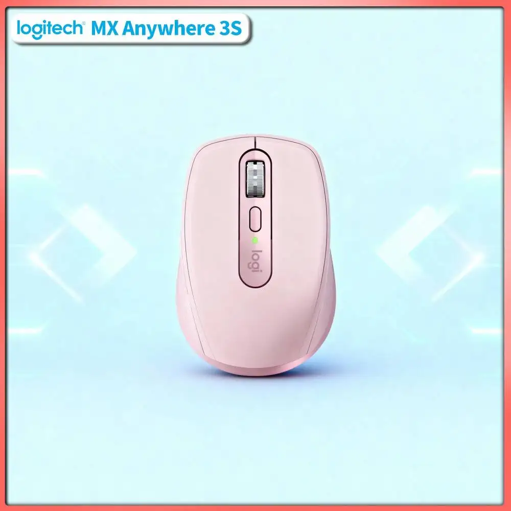 Ergonomic MX Anywhere 3S Mouse - 8K DPI, 3-Device Sync, Silent Click, Ideal for Stationery Shop Office Training Hall Work Space