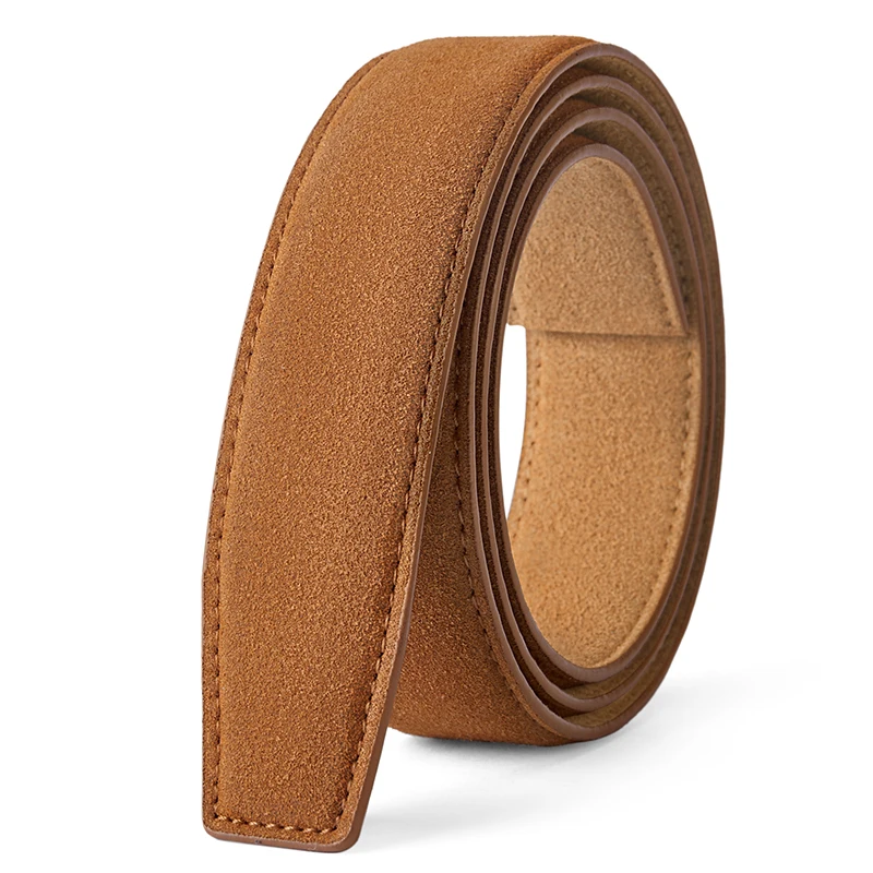 3,5 cm Unisex-Gürtel, Wildleder-Design, beliebter Stil, Designer-Gürtel, weiches Leder, geeignet für automatische Schnallen – Detail 4