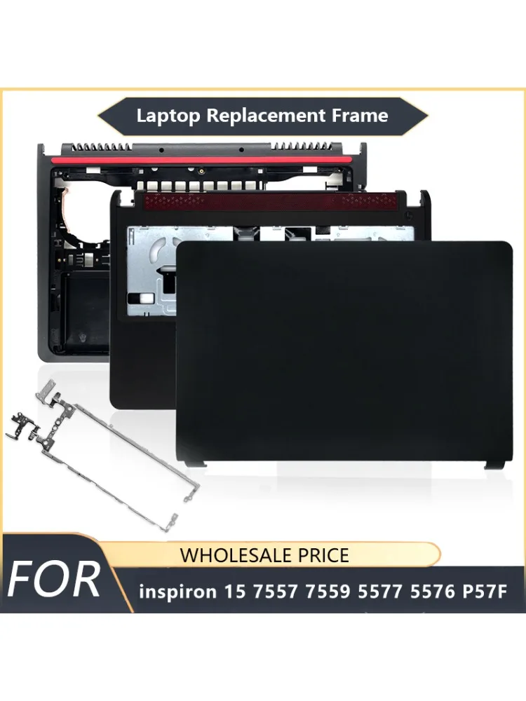 NOWE Do Dell Inspiron 15 7557 7559 P57F 5577 5576 Laptop LCD Tylna Pokrywa Ramka Przednia Palmrest Dolna Obudowa Ramki Laptopa Zawiasy — 2