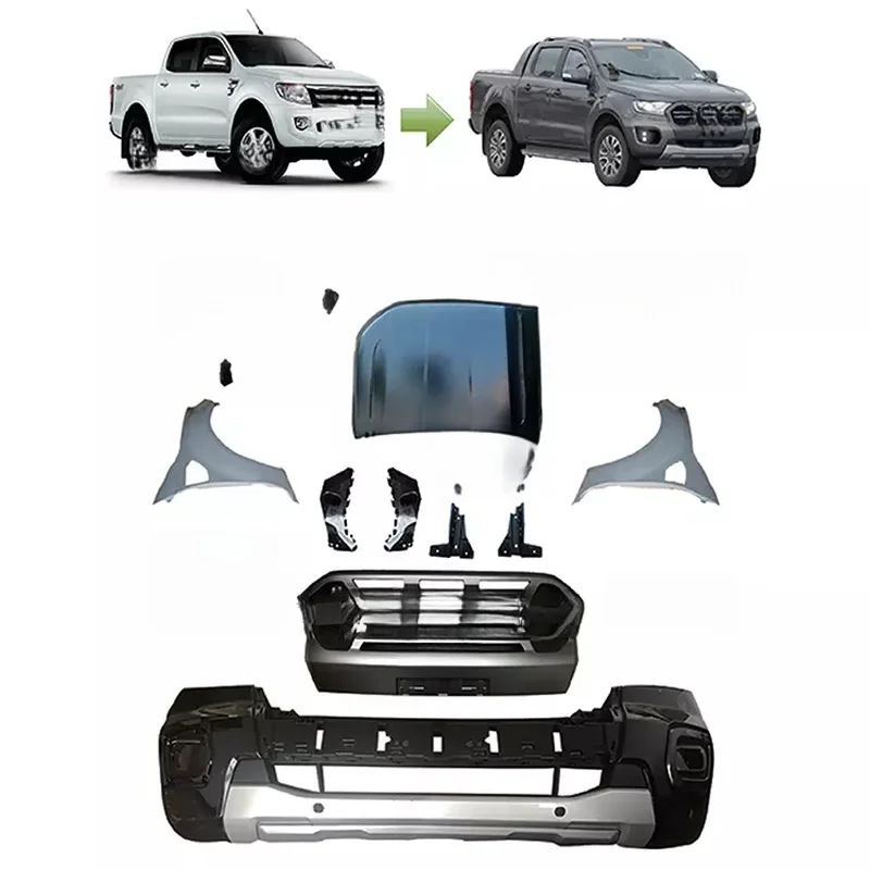 High Quality Fashion Style PP Body Kit Front Bumper Fender Side Skirt Conversion Parts for T6 Upgrade To T8 Sport