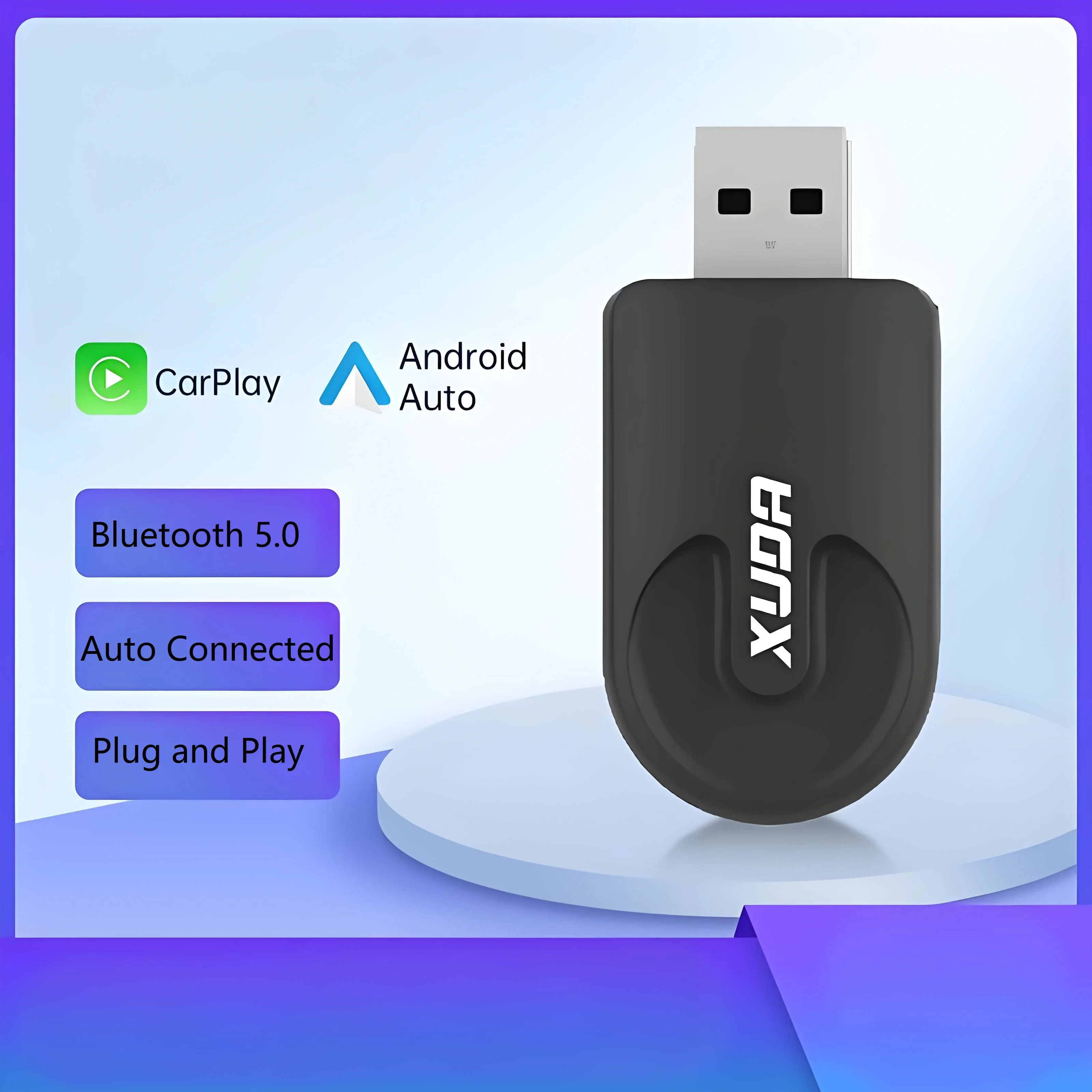 Carplay Wireless USB Mini Adapter 2in1 Android Auto Smart Car Intelligent Systems Accessories Electronic Devices For Kia Passat