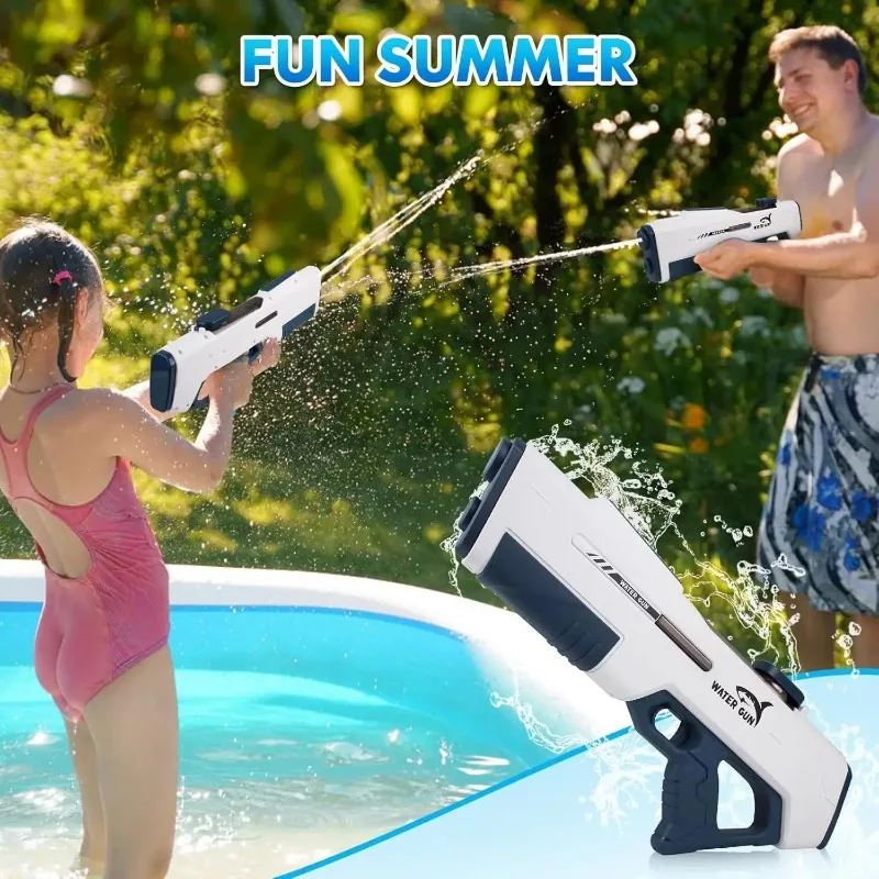 Elektryczny pistolet na wodę dla dzieci Przechowywanie wody jednym kliknięciem Wysokociśnieniowe, ciągłe, automatyczne pistolety na wodę Letnie zabawki plażowe na świeżym powietrzu