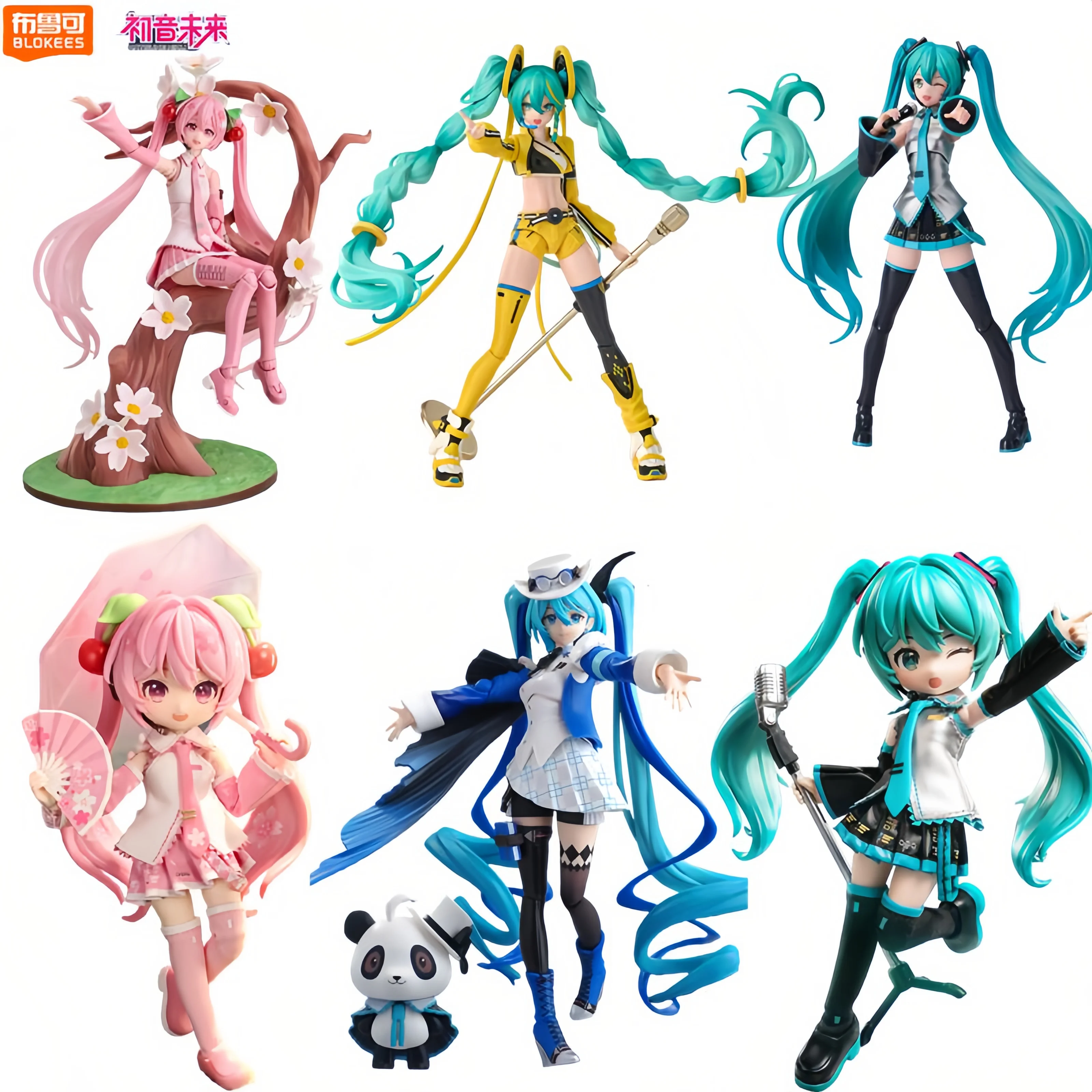 

Original BLOKEES Hatsune Miku Assembly Anime Figure Model Miracle Cherry Blossom Future Series Pvc Doll Collection Figures Gift