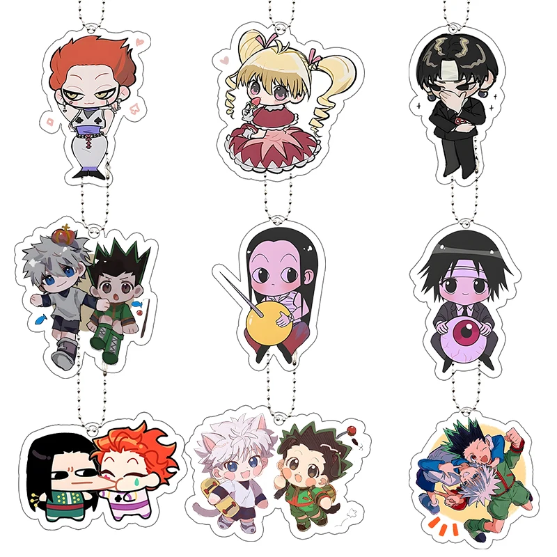 Hisoka Killua Zoldyck Hunter× Anhänger Taschendekoration Anime Cartoon Cosplay Requisiten Kawaii Q-Version Acryl Schlüsselanhänger Schlüsselanhänger-Set