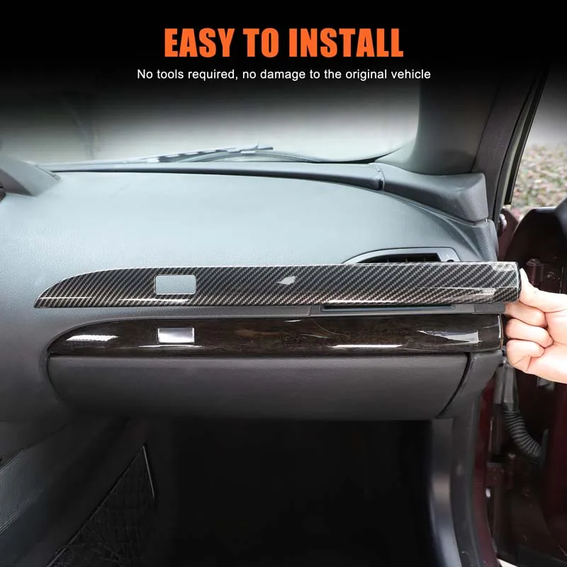 

For BMW 6 Series F06 2004-2009 Car Instrument Panel Decorative Strip ABS Carbon Fiber Car Passenger Panel Decorative Strip