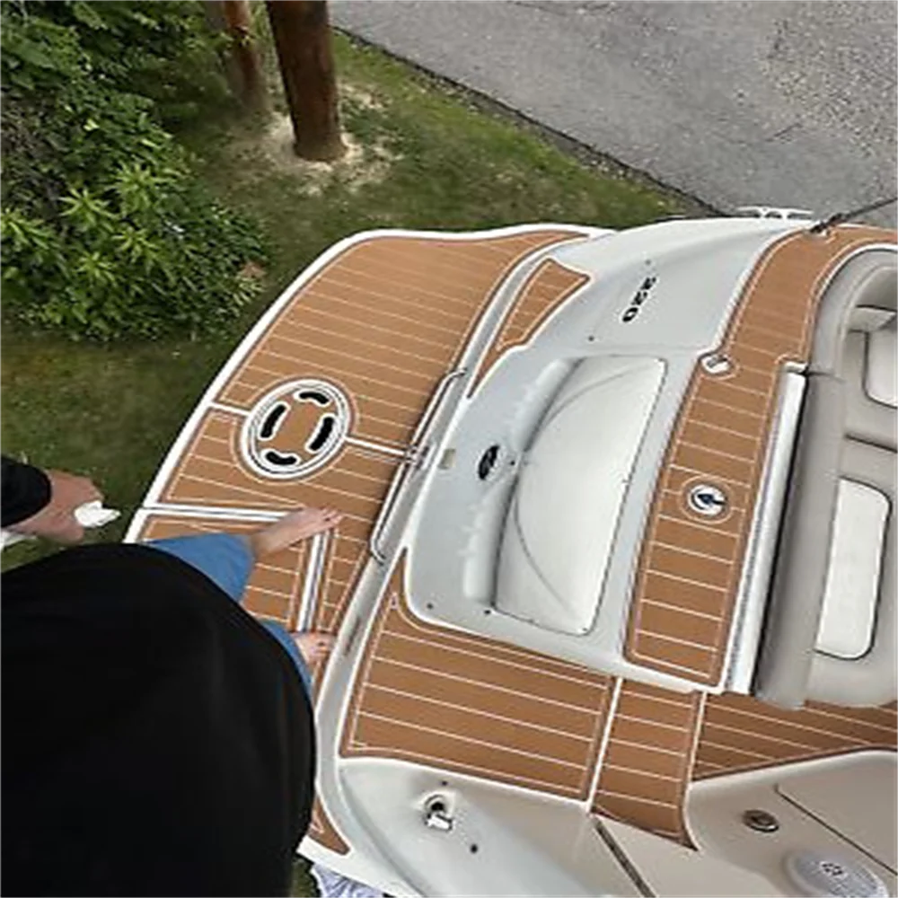 

2004 Sea Ray Sundeck 220 Платформа для плавания Кокпита Pad Лодка EVA Пена из тикового дерева Напольный коврик Клейкая подкладка SeaDek Пол в стиле Gatorstep