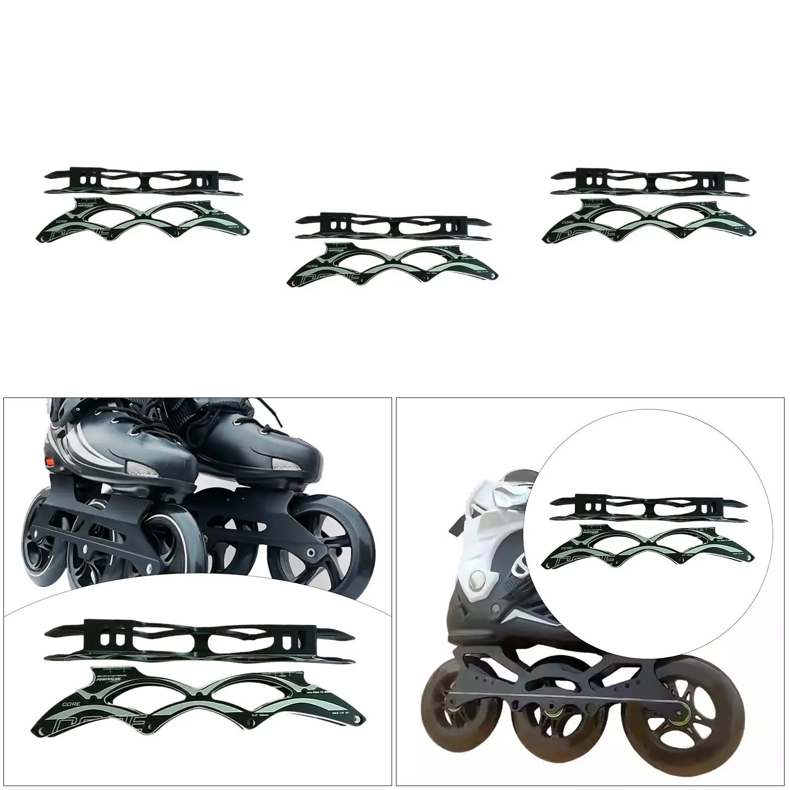 Aerodynamic Inline Skate Frame Replacement Alloy Durable Roller Skate Shoes Accessory for Adults Children Skates