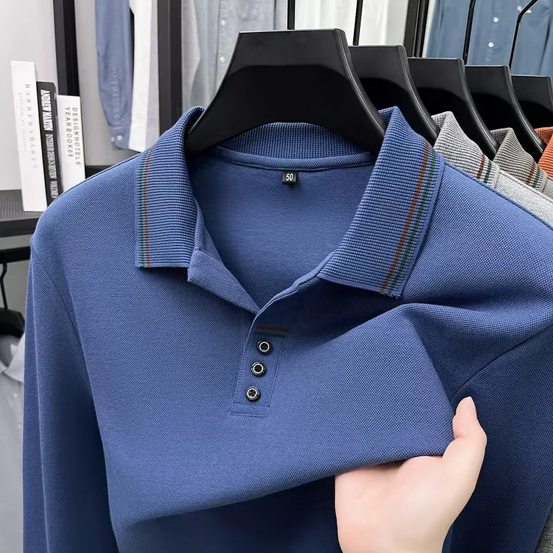 

High End Silky Cotton Breathable Short Sleeve Polo Shirt Men's Summer New Trend Plaid Lapel Designer Brand Casual Golf T-shirt