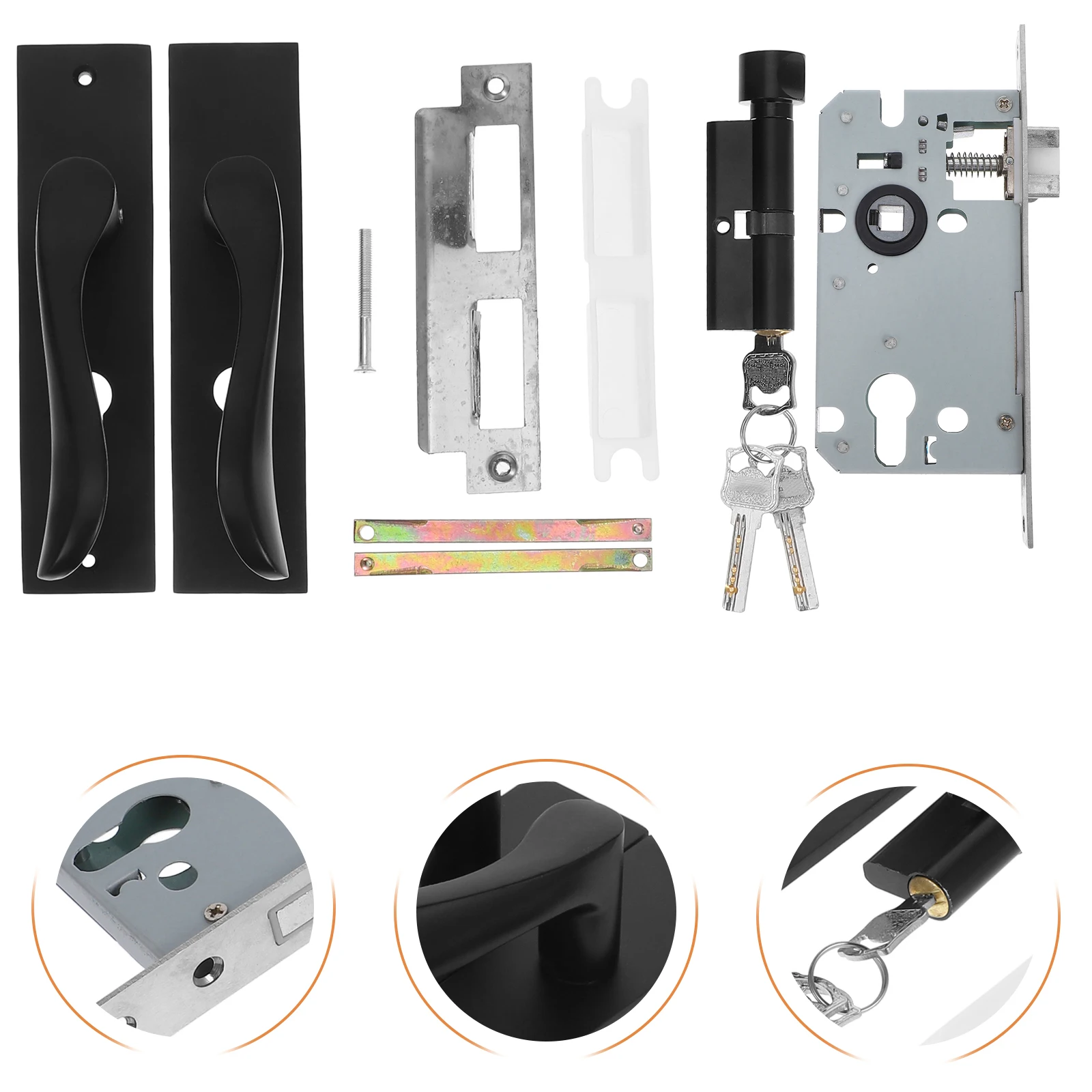 

1Set Solid Door Lock Heavy Duty Door Knob Antitheft Core Interior Bedroom Bathroom Handle Replacement Doorknob with Lock