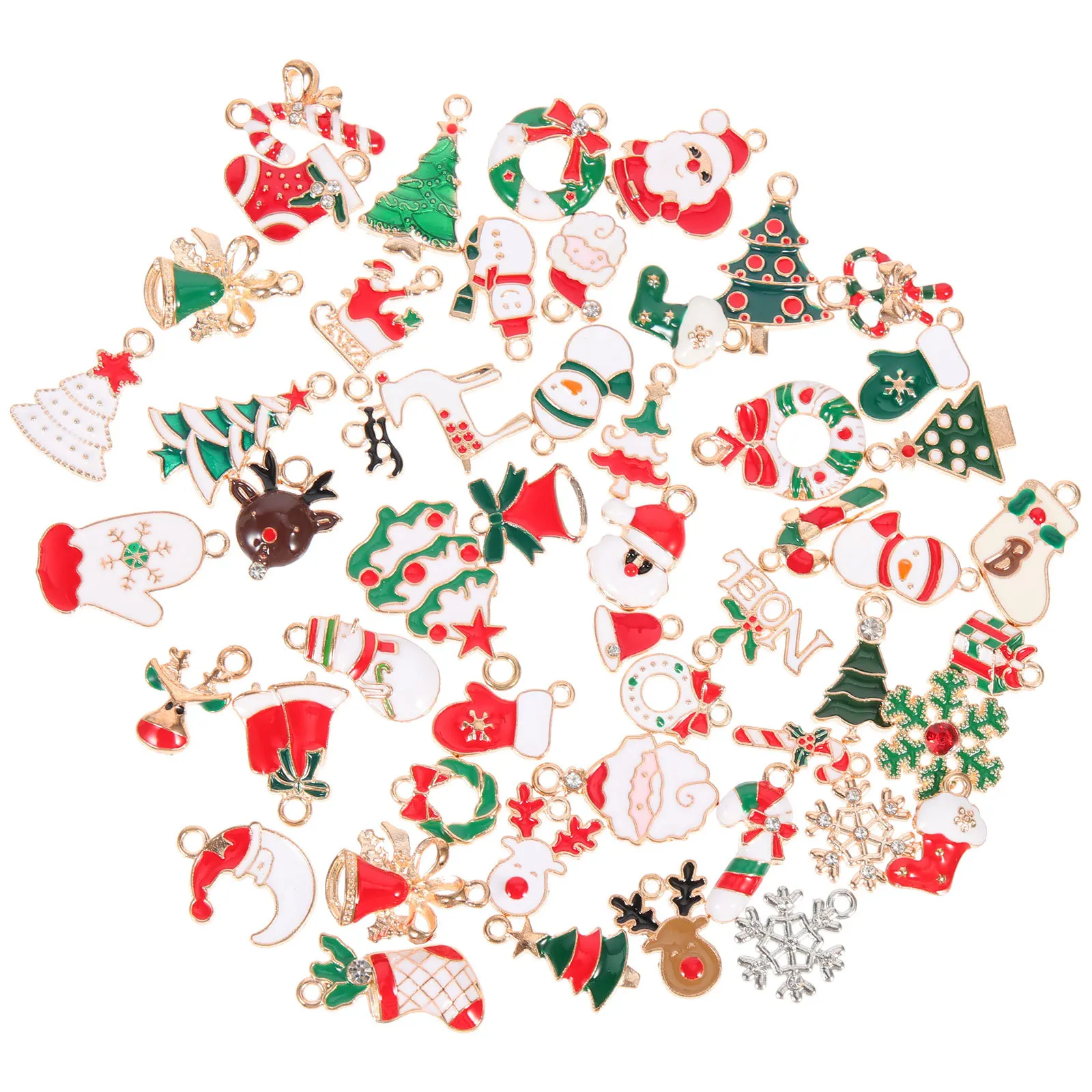 

1 Bag Christmas Jewelry Pendants DIY Alloy Charms Multi-Function Loose Pendant for Xmas Handmade Necklace Decoration