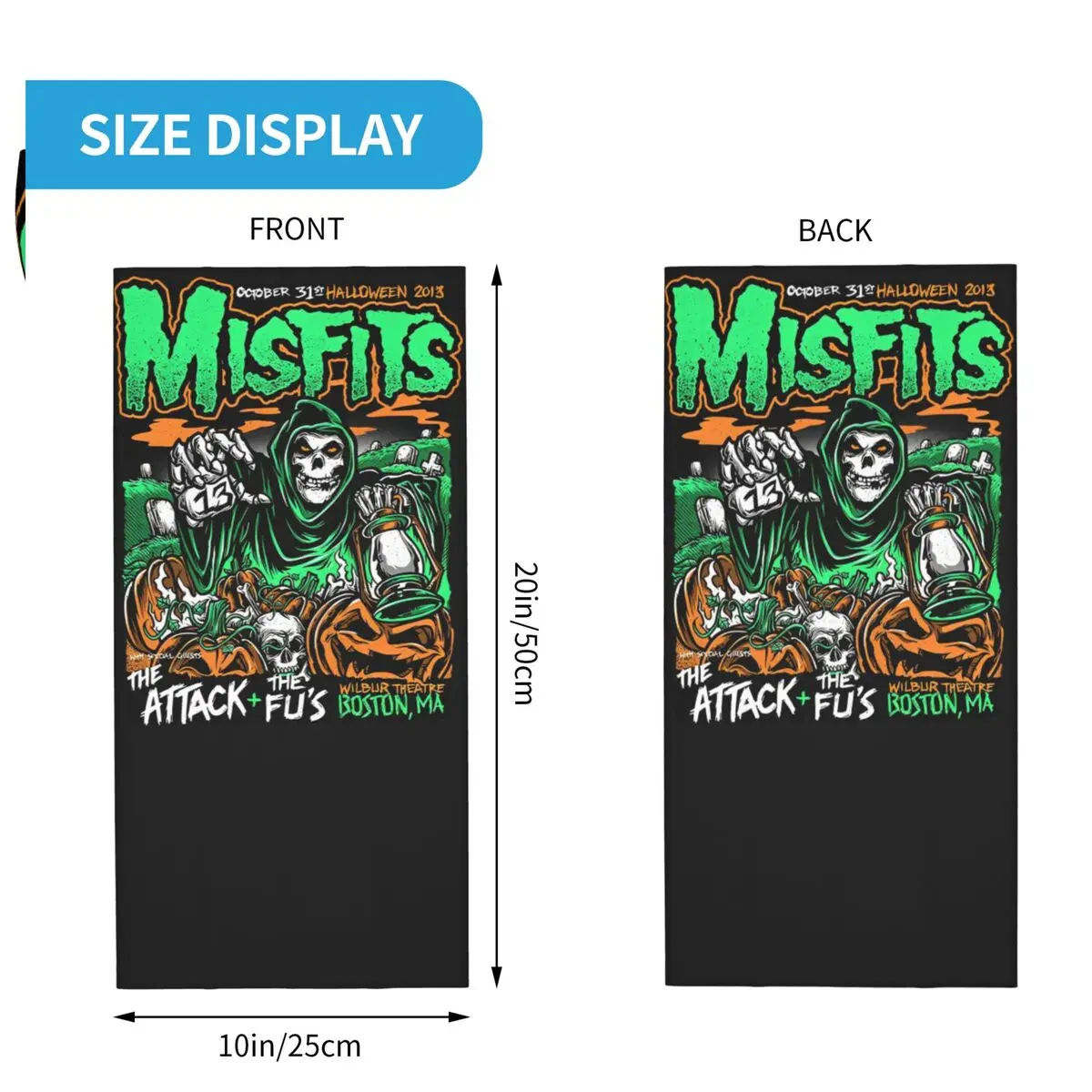 Misfits 해골 록 밴드 바라클라바 러닝 여행 사이클링 마스크, UV 보호 목 워머 전술 마스크, 가을 재미있는 스카프