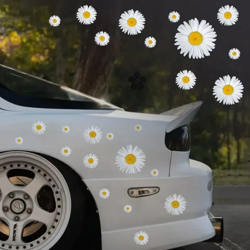 مجموعة واحدة من ملصقات "زهرة الأقحوان الأرجوانية" لتزيين السيارة والدراجات النارية على شكل زهور - ملحق ملصق تحت عنوان