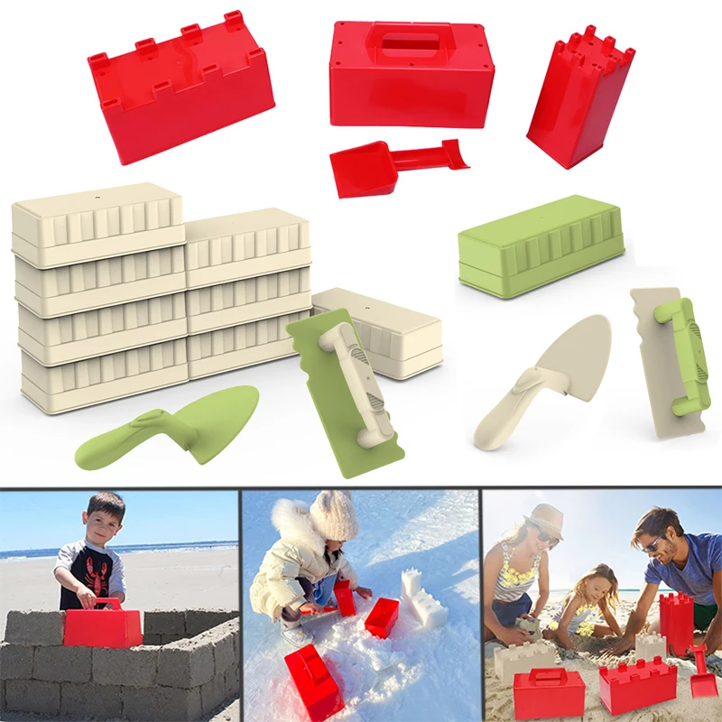 Children Snow Brick Mold Play Snow Tools Beach Toys Sandbox Castle Building Sand Brick Walls Molds Summer Outdoor Seaside Games