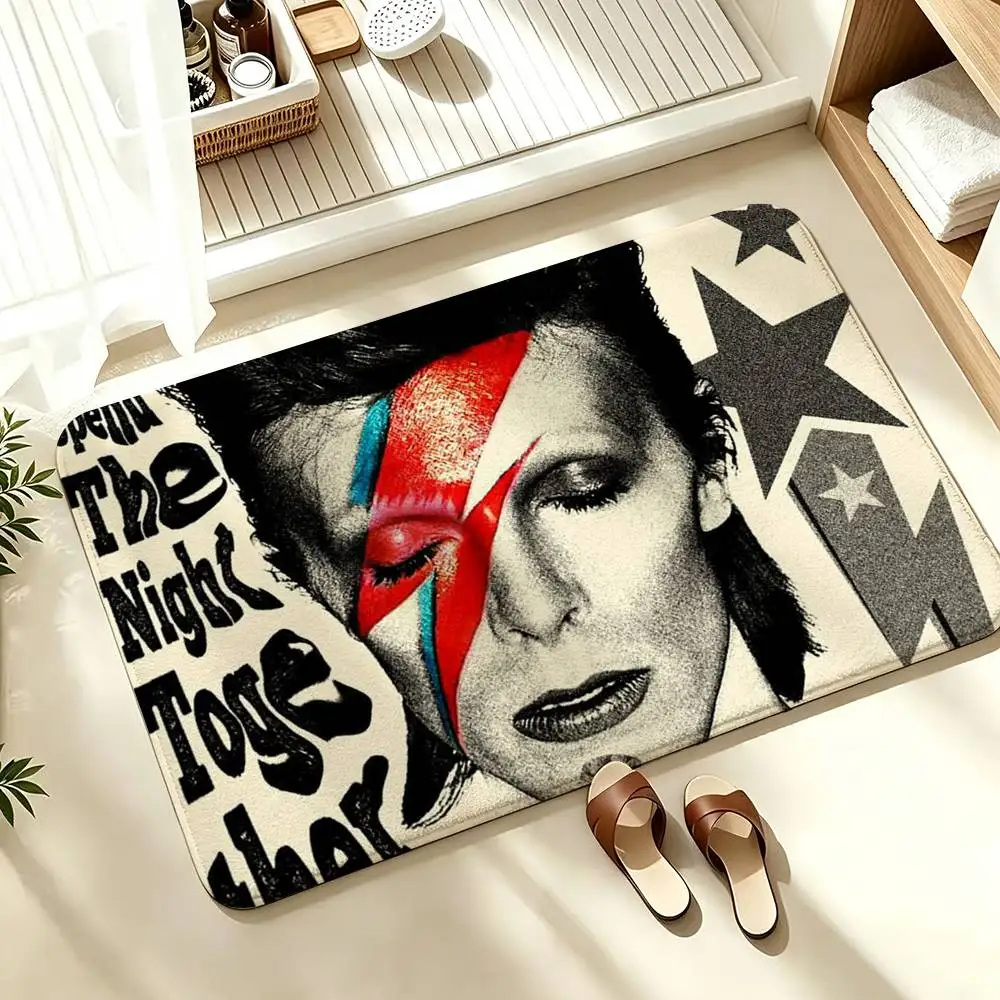 cool D-DavidS B-BowieS  Soft Absorbent Decorative Floor Mat for Bathroom Entryway Living Room
