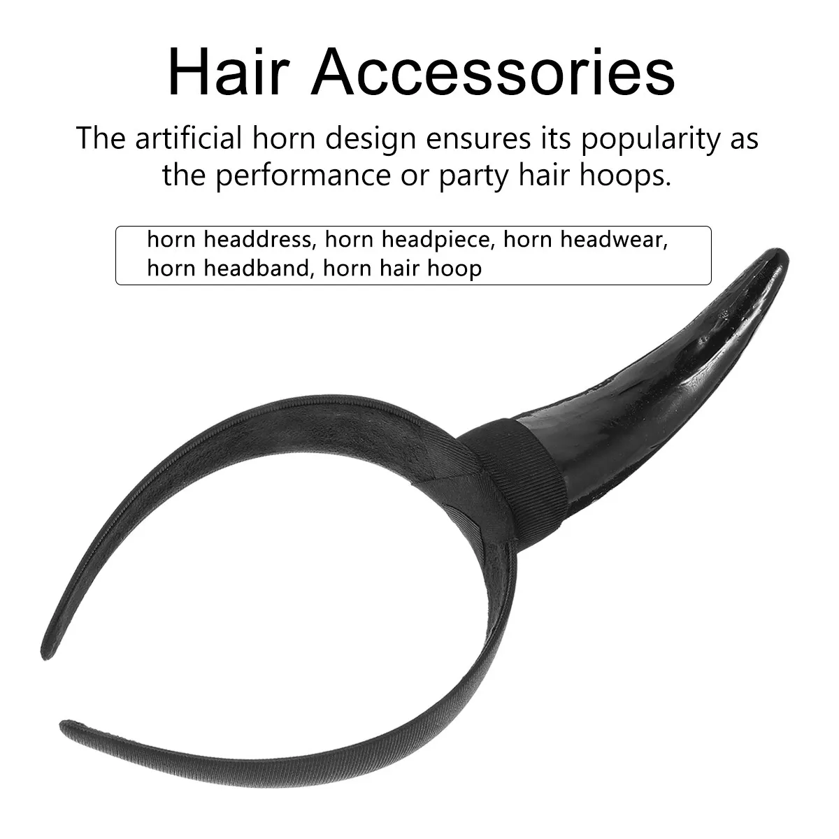 

1Pcs Bull Horn Headband Funny Lightweight Costume Hair Hoop for Halloween Party Cosplay Festival Headdress Horn Headdress