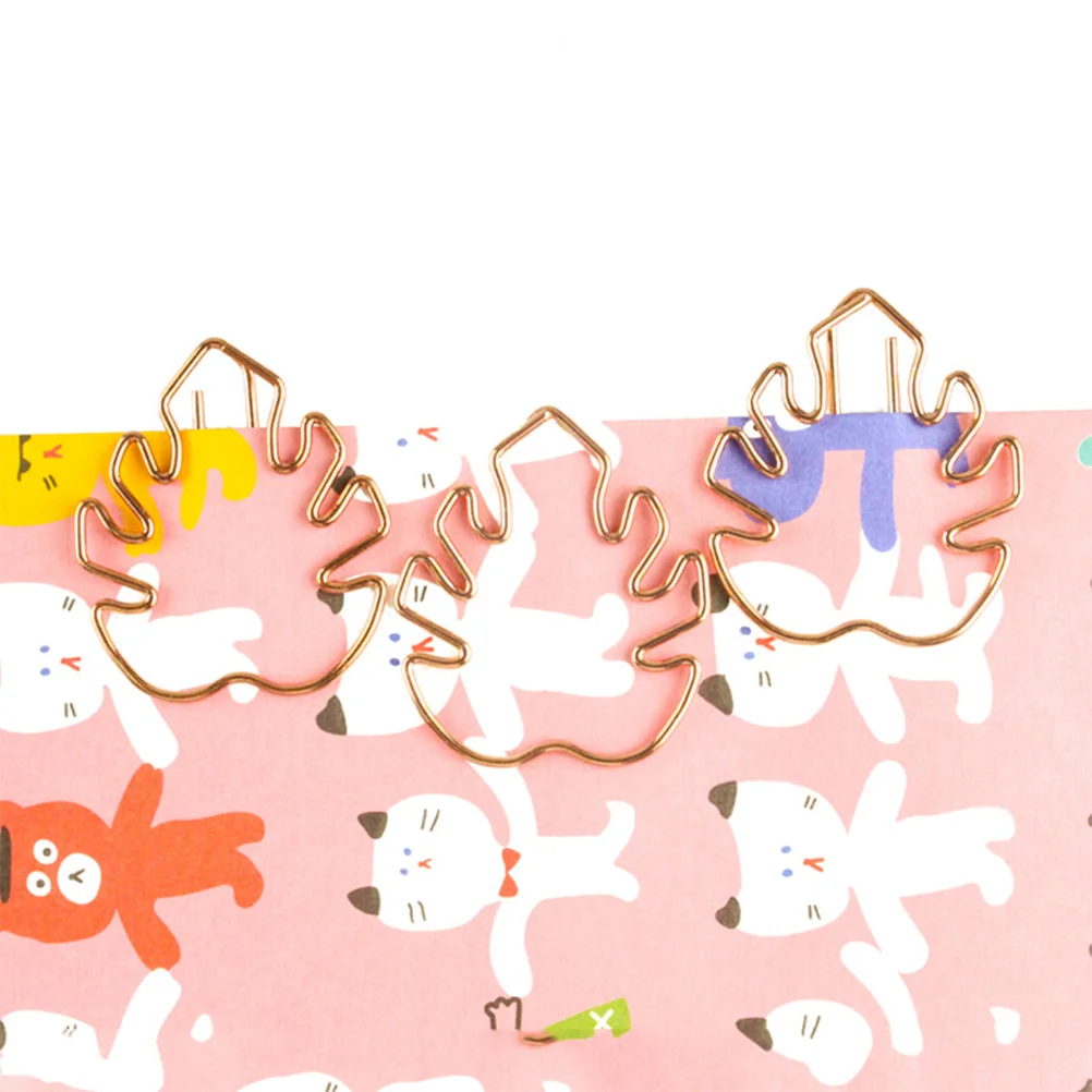

10Pcs Cartoon Tortoise Leaf Creative Paper Clips for Photo Note Bookmark Metal Clips Office School Home Use Rose Gold