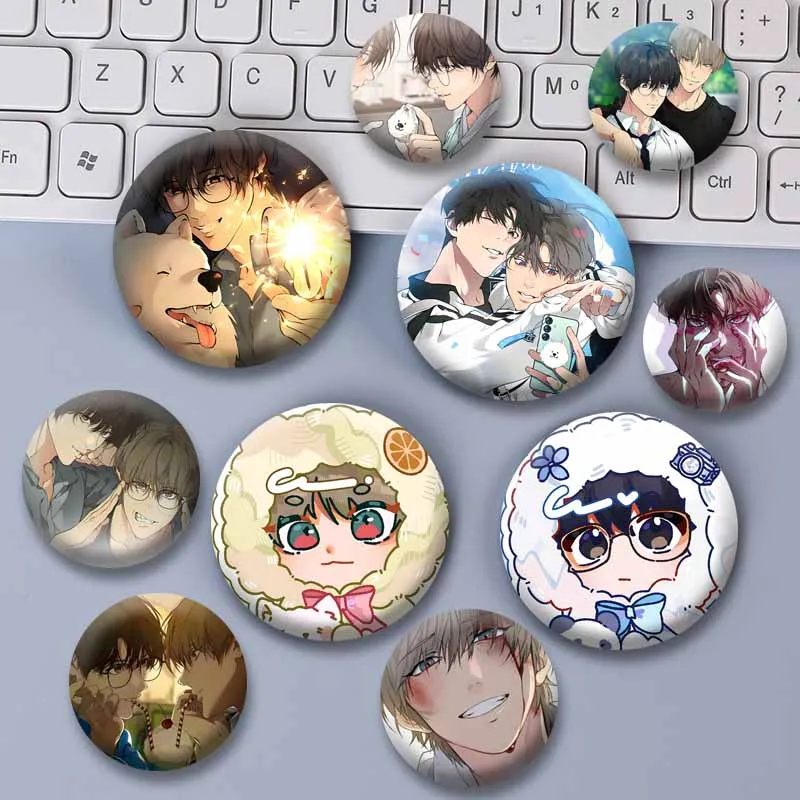 BL Manhwa Character Cirrus Baek Skylar Yeon Badges Anime Losts in The Clouds Soft Button Pins Hat Bag Jewelry Brooch Accessories