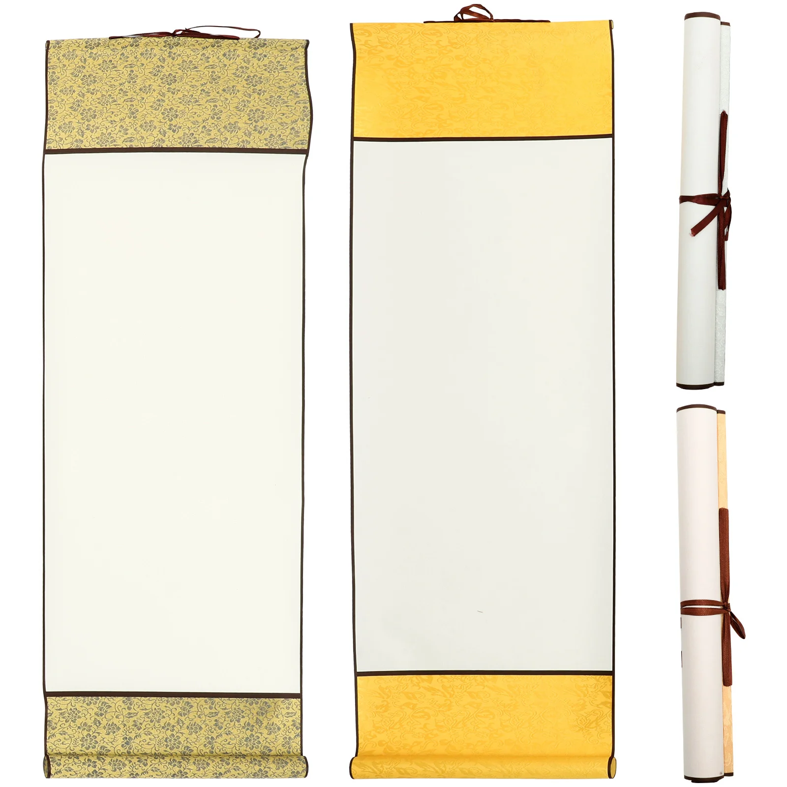 4pcs Blank Scroll Chinese Calligraphy Xuan Paper For Painting Writing Practice Multi-Function Art Wall Hanging Scroll Rice