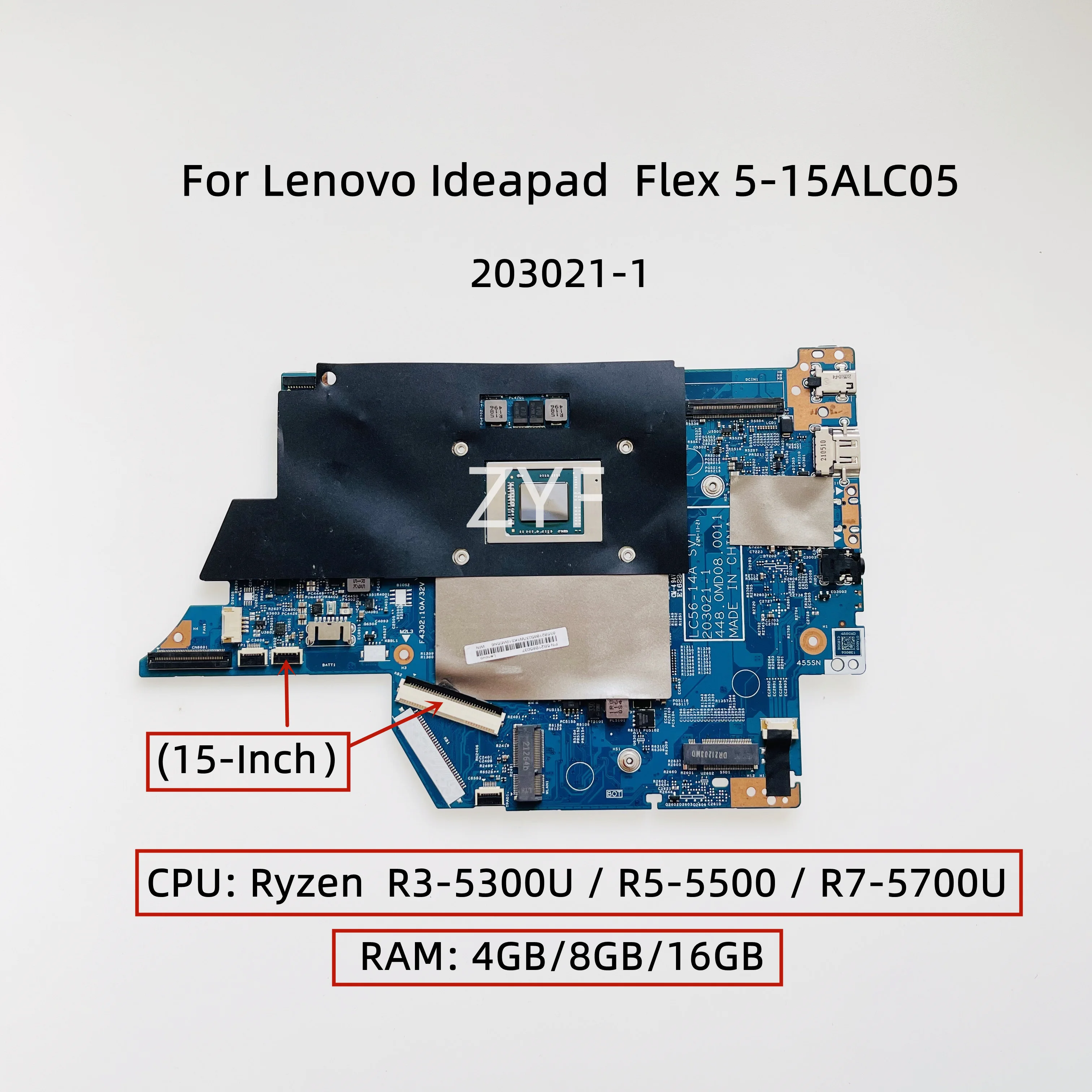 203021-1 For Lenovo IdeaPad Flex 5-15ALC05 Laptop Motherboard With