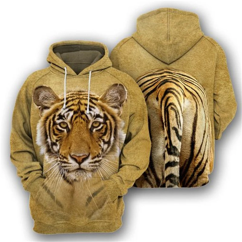 

Fashion Hoodies For Men Tiger Animal Pattern 3d Print Panda Tops Spring Casual Streetwear Oversized Hooded Sweatshirts Pullovers