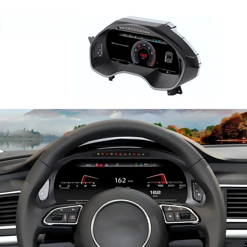 12.3 Inch Linux LCD Instrument Panel, Plug and Play Digital Speedometer Cluster for Audi A6L A7 2012-2018
