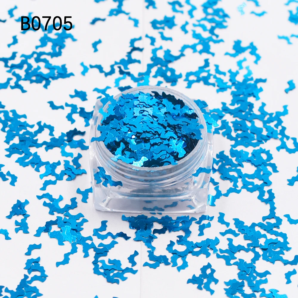 10g/Bag Nail Halloween Bat Glitter Sparkly Nail Art Sequins Holographic Polish Flakes DIY Acrylic for Nails Supplies