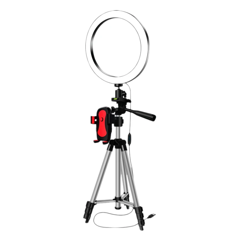 

LED Selfie Ring Light With Phone Holder Photography Dimmable Youtube Video Live Photo Studio Light USB Plug