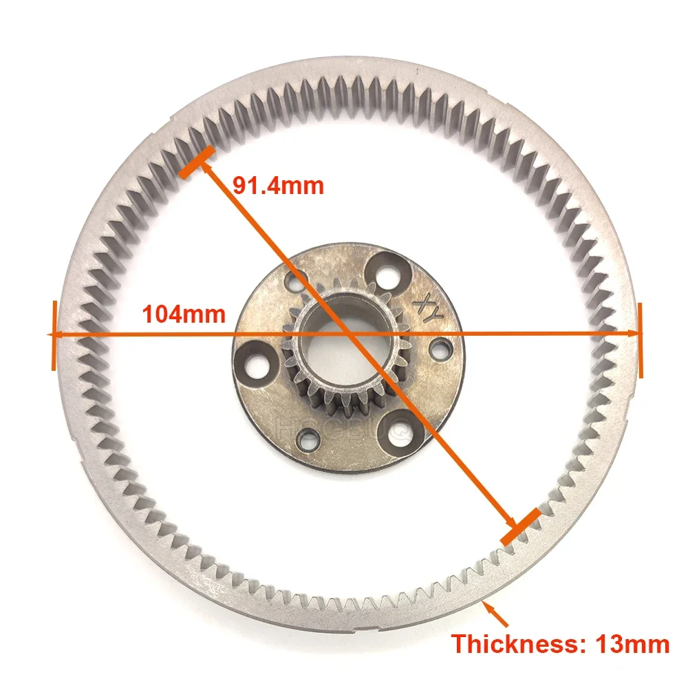 36T 38mm Planetary Gear with 70mm Clutch and 93 Teeth Gear Ring for Bafang Motor Electric Bike Vehicle Steel Gear Replacement