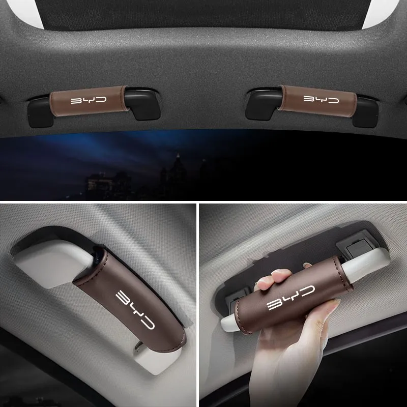 1Pcs PU Leather Roof Handle Anti-scratch Protector Case For BYD Atto 3 Yuan Plus F3 E6 F0 G3 I3 Ea1 Song Max Tang Dmi 2din G6