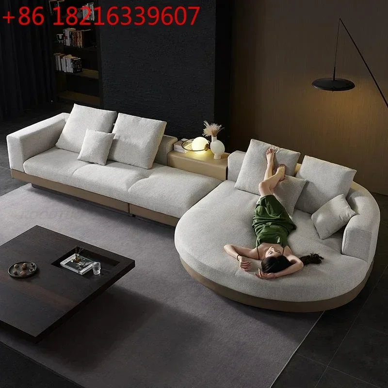 YAO Italian Couch  For Living Room Minimalist Cotton And Linen Fabric Sectional Sofa Large Flat Floor Designer Living Room Sofas