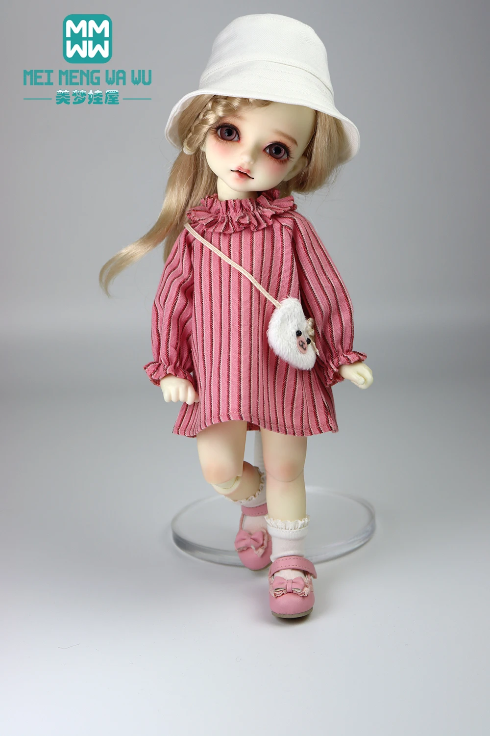 Fit 30cm 1/6 BJD YOSD MYOU Doll  Toys Doll clothes Fashionable pile neck A-line skirt