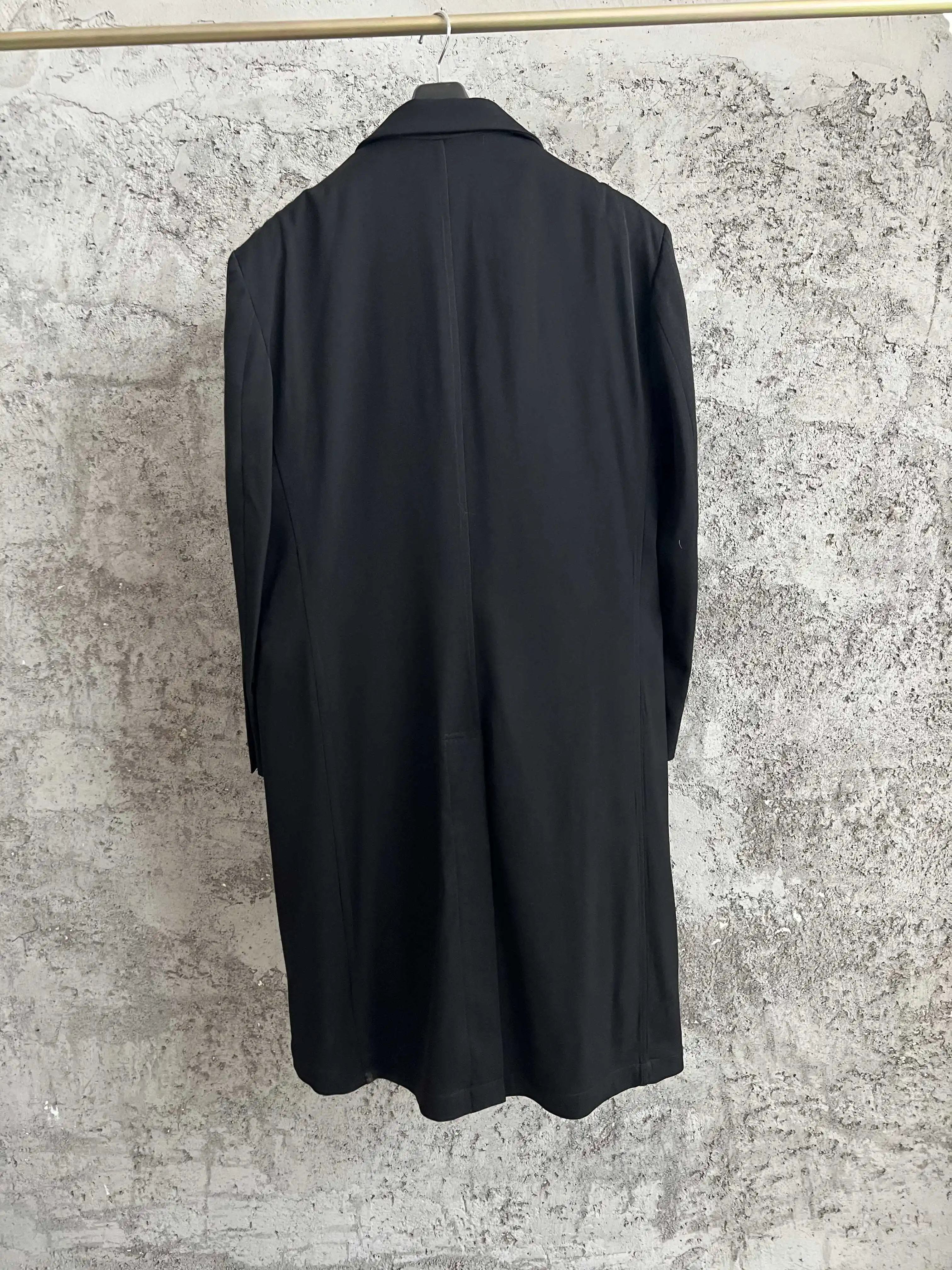 معطف مزدوج من TOP-YAMAMOTO مطرز بالغراب الأحمر، صوف، كاجوال وفضفاض #3