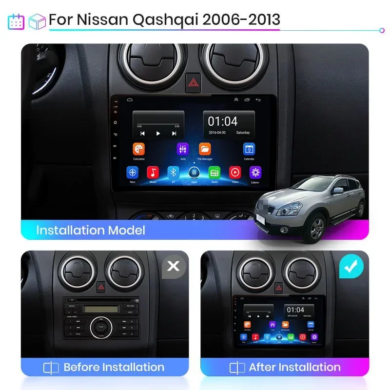 

Android 13 radio For Nissan Qashqai J10 2006 2007 2008-2013 Car stereo Multimedia Player Carplay Auto GPS Navigation 2DIN no dvd
