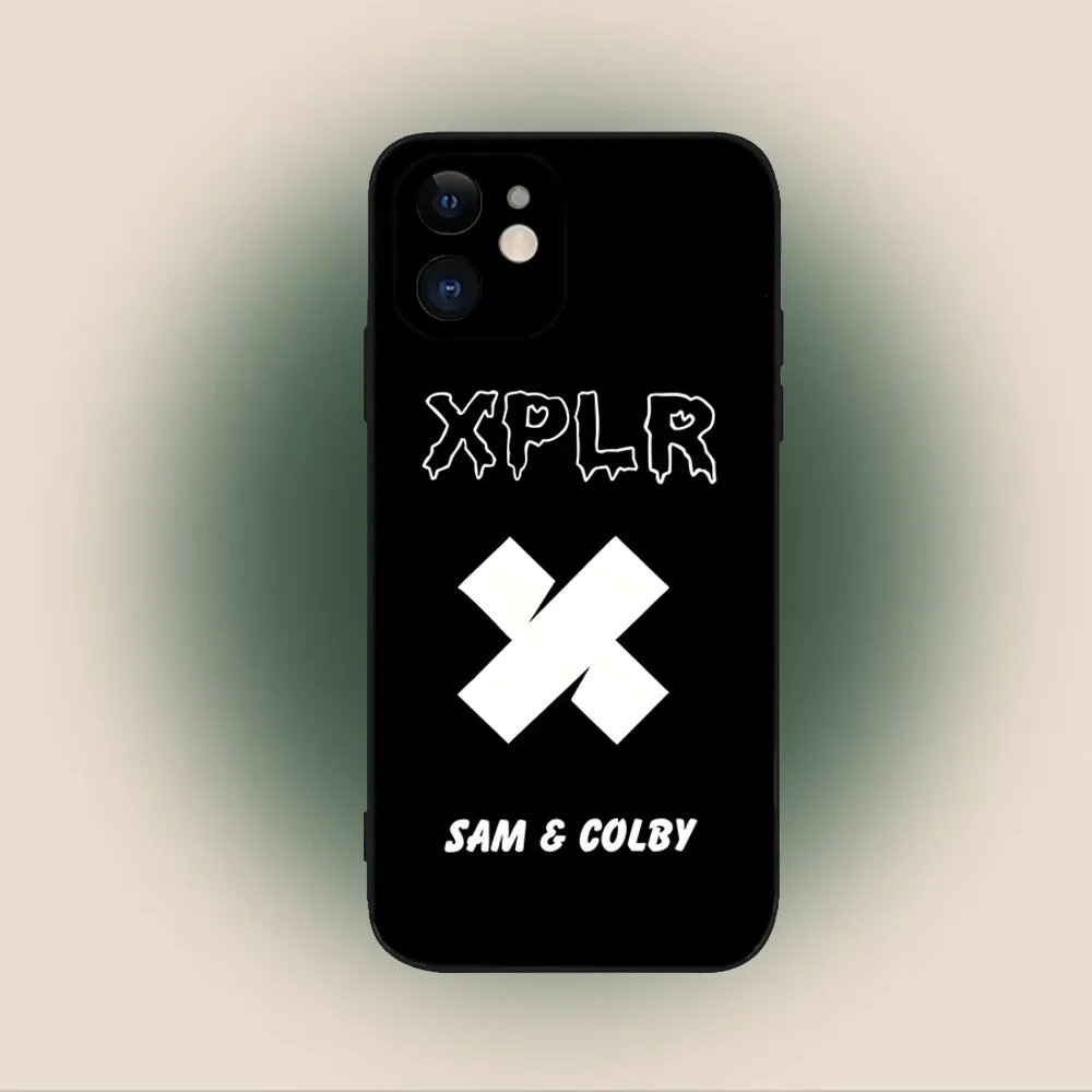 Xplr Sam And Colby Phone Case For iPhone 15,14,13,12,11,Plus,Pro Max,XS,X,XR,SE,Mini,8,7 Soft Silicone Black Cover