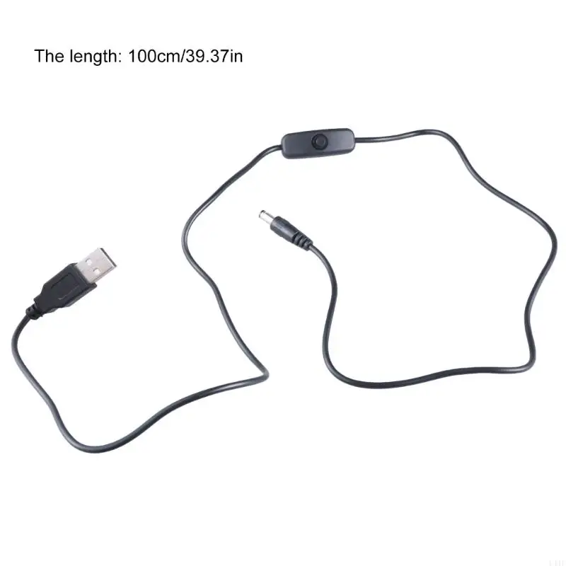 L41F 3,28 фута USB Самец до 5,5x2,1 мм мужской кабель с переключателями для светодиодного света вентилятора 5 В